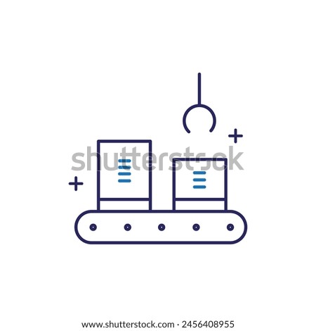 Automated Logistics Creation Vector Icon Design Implementing technology-driven solutions to streamline and optimize the process of logistics planning, including route optimization, scheduling