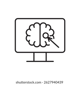 Automated medical image analysis line icon vector, editable stroke, great for diagnostic AI platforms and radiology software