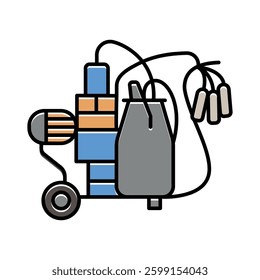 Automated milking system color line icon for digital and print projects.  Minimal clean icons for apps and websites. Modern simple icons for UI UX and branding
