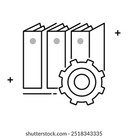 Automated Office Systems Vetor Icon Design automação de escritório, fluxos de trabalho digitais, ferramentas de escritório, tecnologia empresarial, escritório inteligente