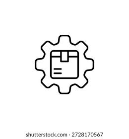 Icono de proceso de entrega de paquetes automatizados y solución