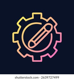 Automated Pencil Gear Creative Settings Control. Icon symbol illustration