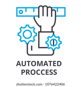 automated proccess thin line icon, sign, symbol, illustation, linear concept, vector 