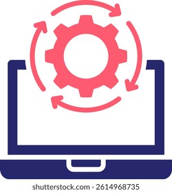 Automated Process Icon Fill Vector Illustration
