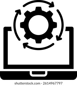 Automated Process Icon Glyph Vector Illustration