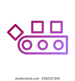 Automated Production Line Process Icon Vector