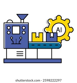 Automated Production and Technology Ai Vector Icon Design