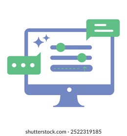 Ícone De Ajuste De Prompt Automatizado. Representando a Automação de Prompt de IA. Ajuste de entrada do sistema. Ajuste do Prompt do Machine Learning. Otimização de Entrada. Ícone Vetor Editable.