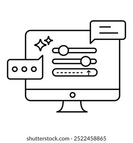 Ícone De Ajuste De Prompt Automatizado. Representando a Automação de Prompt de IA. Ajuste de entrada do sistema. Ajuste do Prompt do Machine Learning. Otimização de Entrada. Ícone Vetor Editable.