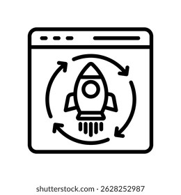 Lineares Symbol für die automatische Freigabe auf weißem Hintergrund.