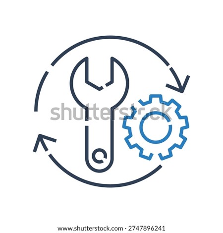 Automated Remediation Icon for IT Operations Dashboard, System Maintenance Automation Icon for DevOps Platform Interface
