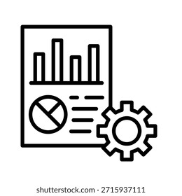 Automated Report Outline Icon Vector Illustration