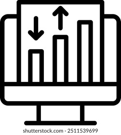 Elemento de icono de línea de Vector de informes automatizados