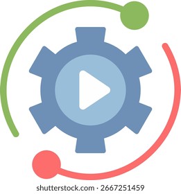 Design de vetor de ícone plano de resposta automatizada