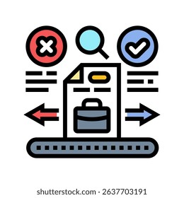 automated resume screening head hunting color icon vector. automated resume screening head hunting sign. isolated symbol illustration