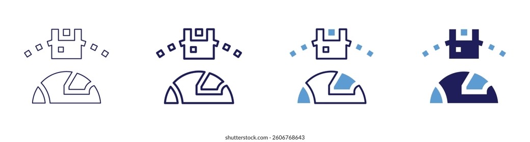 Automated returns icon in 4 different styles. Thin Line, Line, Bold Line, Duotone. Duotone style. Editable stroke.