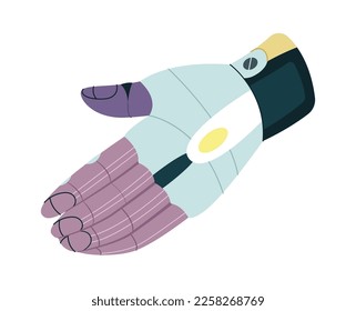 Automated robot hand flat icon Handshaking gesture. Vector illustration
