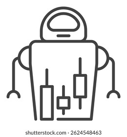 Automated Robot Trader vector Stock and Crypto Trading Bot concept linear icon or symbol