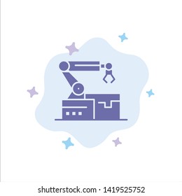 Automated, Robotic, Arm, Technology Blue Icon on Abstract Cloud Background