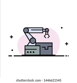 Automated, Robotic, Arm, Technology  Business Flat Line Filled Icon Vector Banner Template
