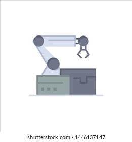 Automated, Robotic, Arm, Technology  Flat Color Icon. Vector icon banner Template