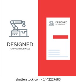 Automated, Robotic, Arm, Technology Grey Logo Design and Business Card Template
