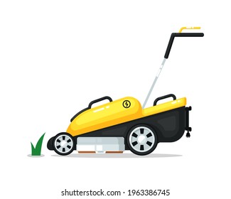 Automated Robotic Lawn Mover Isolated On White Background