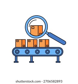 Sistema robótico automatizado para la clasificación de productos en una cinta transportadora. Logística y automatización de almacenes.