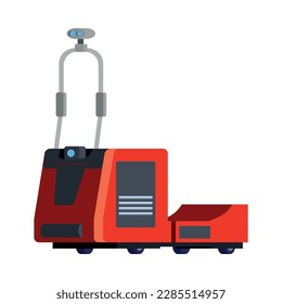 Automatisch arbeitendes Gerät für ein Roboterlager mit flachem Symbol, Vektorgrafik