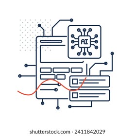 Automated Social Media Post Generator via Artificial Intellence Process - Illustration as EPS 10 File