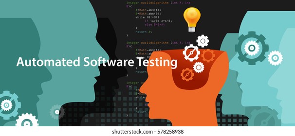 Automated Software Testing Script To Find Bug By Programmer Vector