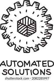 Automated solutions symbol - sketchy vector illustration. 