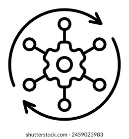 Automated Solutions Vector Line Icon Design