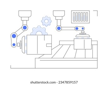 Ilustración vectorial de concepto abstracta de sistemas de clasificación automatizada. Mercancías de clasificación de armas robóticas, venta al por mayor y almacenamiento, comercio exterior, metáforas abstractas de las tecnologías de inventario modernas.