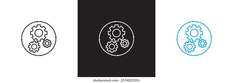 Automated system icon.  isolated on white and black background. vector illustration. EPS 10