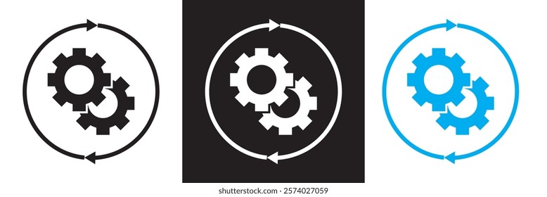 Automated system icon.  isolated on white and black background. vector illustration. EPS 10