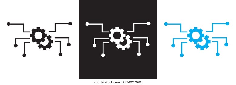 Automated system icon.  isolated on white and black background. vector illustration. EPS 10