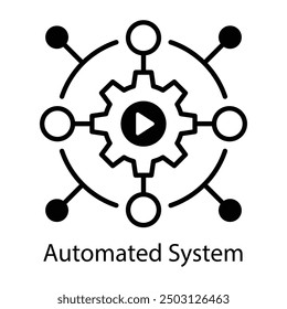 Automatisiertes Systemsymbol im linearen Stil