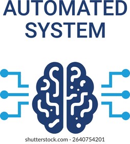 Automated system icons. Containing machine learning, data science, AI, virtual assistant, generative AI, technology, Turing test, and more. Solid vector icons collection.