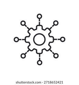 automated system icons outline and Flat Style,transparent background	