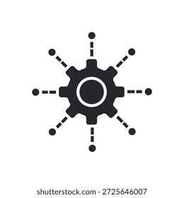 automated system icons outline and Flat Style,transparent background	