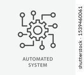 Automated system line icon on white background. Vector illustration.