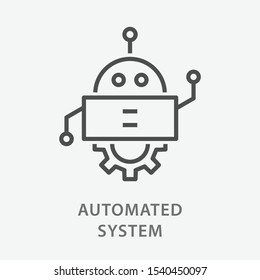 Automated system line icon on white background. Vector illustration.