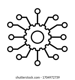 Automated system line icon on white background. Vector illustration.