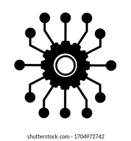 Automated system line icon on white background. Vector illustration.