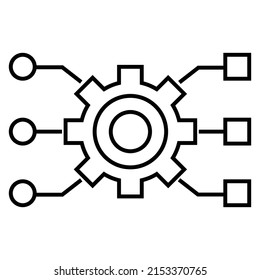 Automated system line icon.vector illustration on white bacground.