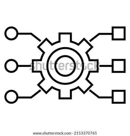 Automated system line icon.vector illustration on white bacground.