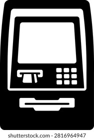 Automated teller machine bank icon with self service