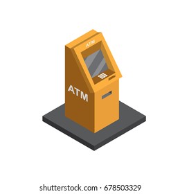 Automated teller machine, Cash machine, isometric vector illustration. 