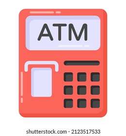 An automated teller machine flat icon 


